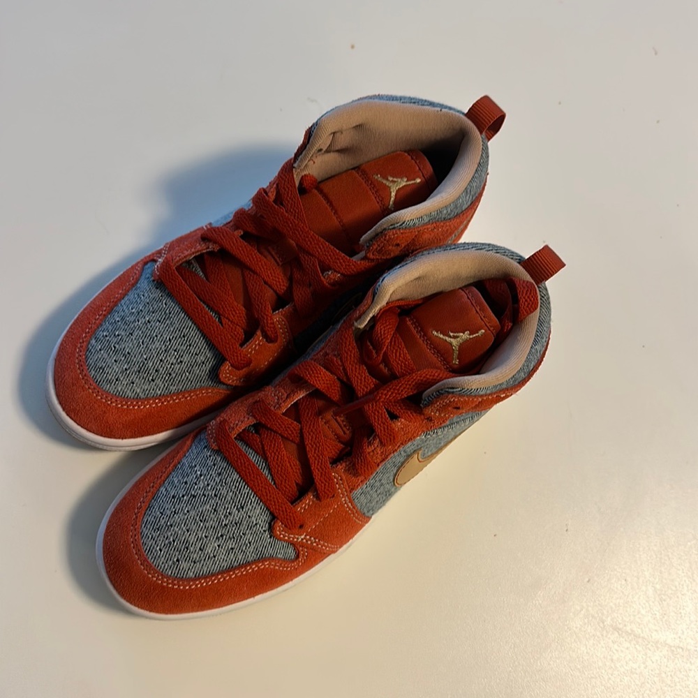 Orange and denim Nikes
